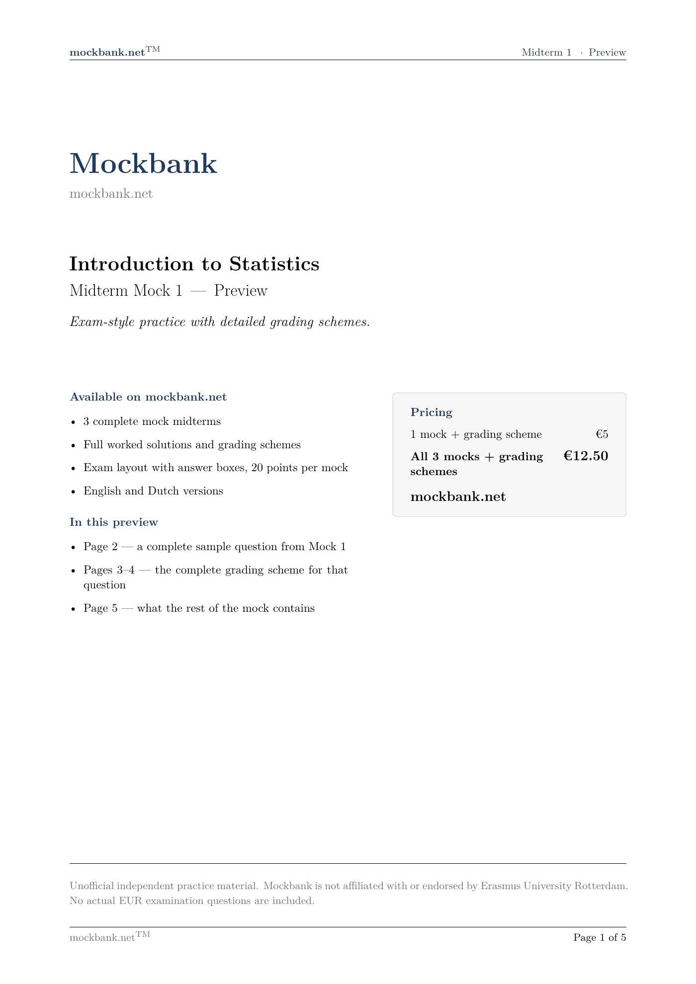 Mock 1 · Overview, a page from the pack.